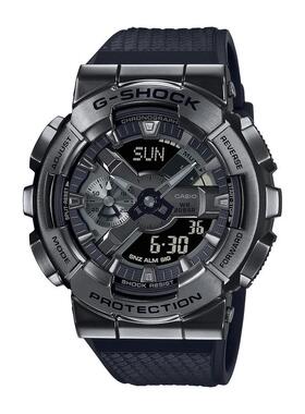 代购G-SHOCK男士腕表计时夜光闹钟世界时黑色树脂带金属表壳防水