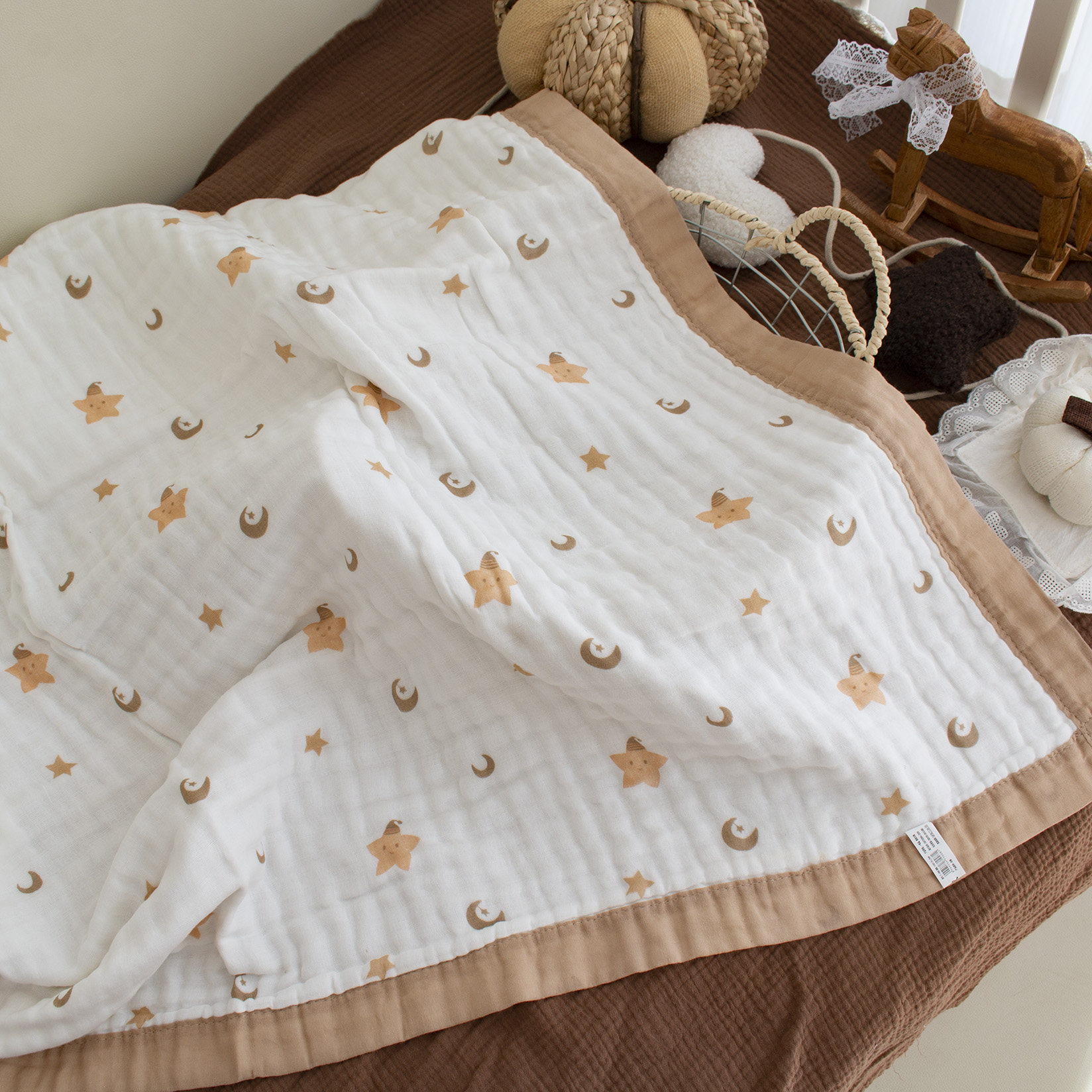 新生午睡毯婴儿盖毯宝宝外出小毯子薄款夏季纯棉纱布浴巾夏凉被