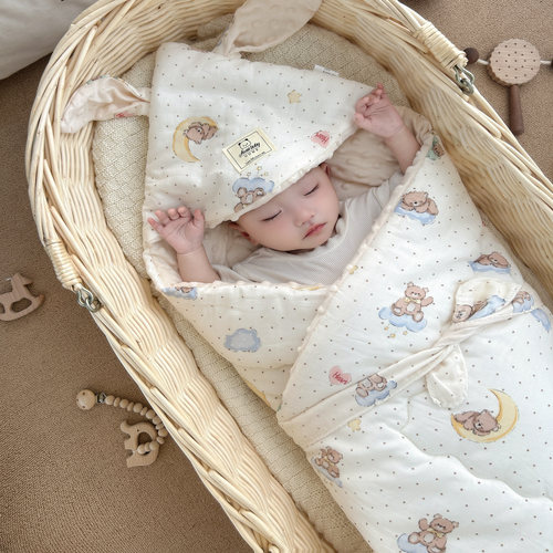 婴儿包被春秋加厚冬款纯棉防惊跳