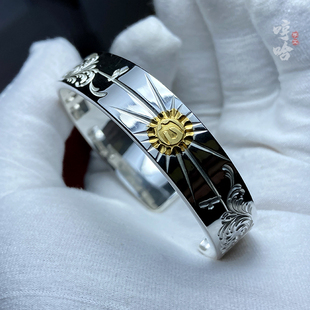 鹫见太郎tarowashimi金射线飞鸟唐草平打手镯哼哈手工定制潮新款