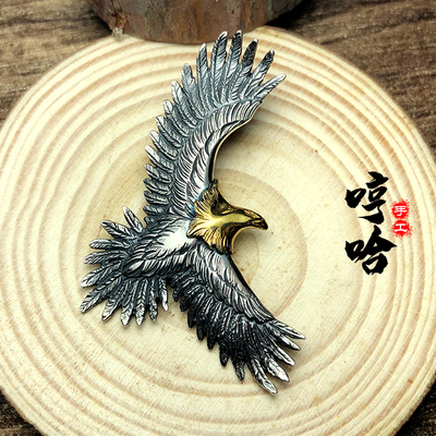 手工纯银印第安日韩风吊坠