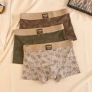 10A抑菌古典花印男士内裤棉质平角裤男生新款个性舒适透气四角裤