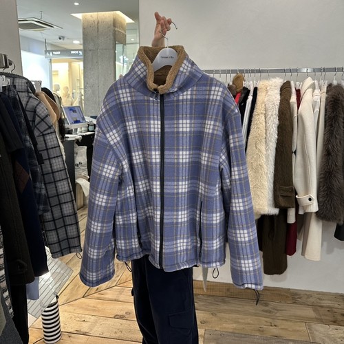 CREAMVILLA东大门㊣代购女装新品人气推荐夹克两面穿格子双面