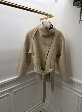 eter/VERSO韩国代购㊣女士新款休闲推荐25秋冬短款大衣含腰带