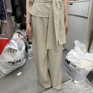 FOUNDATION韩国东大门代购㊣女士新品时尚26春夏休闲裤丝带