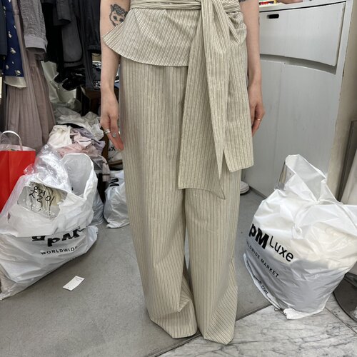 FOUNDATION韩国东大门代购㊣女士新品时尚26春夏休闲裤丝带