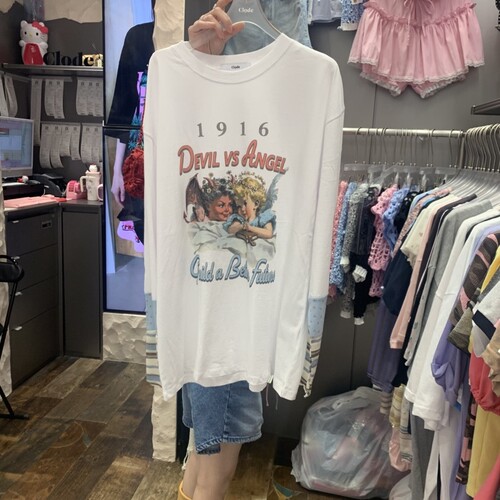 CLODE㊣东大门代购女装新品真品热卖人气休闲长袖T恤假两件