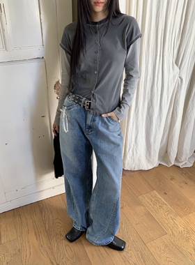 SUNDER MARKET东大门㊣代购女士新款推荐真品25秋冬T恤不含内搭