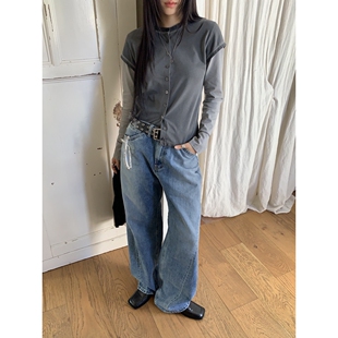 SUNDER MARKET东大门㊣代购女士新款推荐真品25秋冬T恤不含内搭