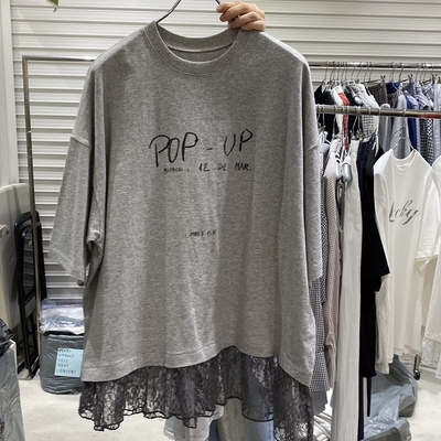 BRICKLANE韩国代购㊣女士新款时尚推荐人气休闲26春夏T恤蕾丝