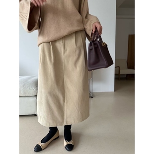 新款 ㊣女装 热卖 真品25秋冬推荐 长裙褶裥 KIND 时尚 ot韩国代购