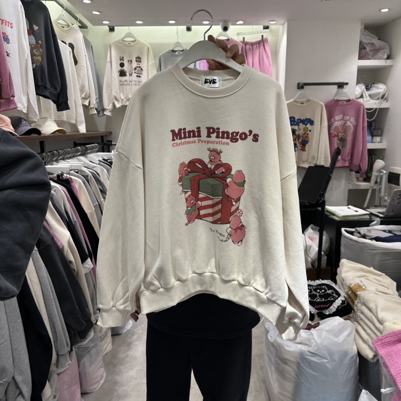 EVE韩国代购㊣女装新款真品人气推荐时尚休闲热卖25秋冬卫衣加绒