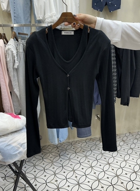 BAMBOLINA㊣东大门代购女士新品真品26春夏推荐针织衫假两件