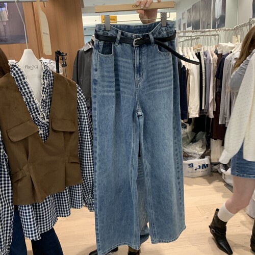 FLat OGI韩国代购㊣女装26秋季新款休闲热卖牛仔裤包含腰带