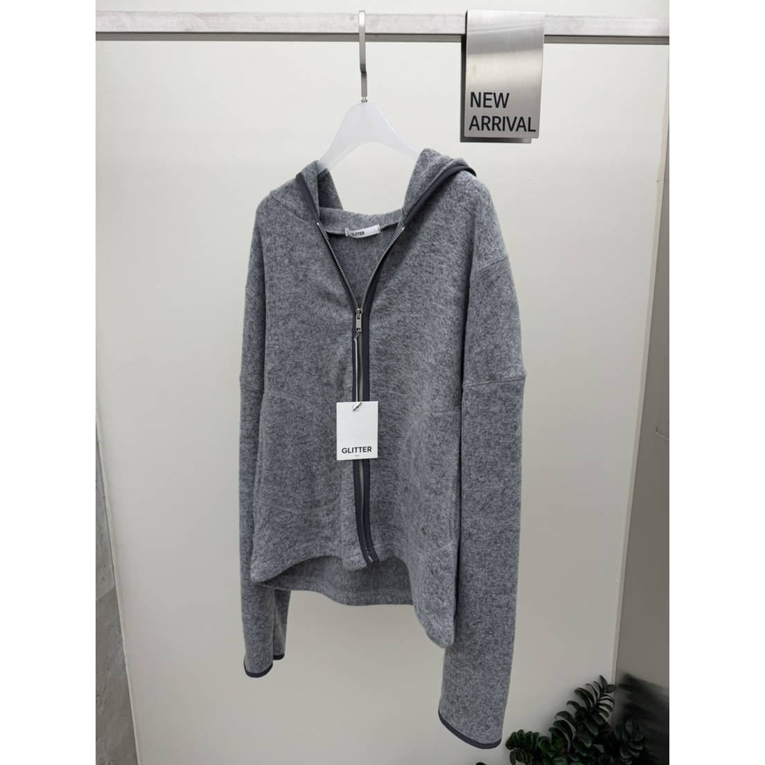 GLITTER东大门㊣代购女士新款25秋冬真品热卖夹克连帽衫圆领