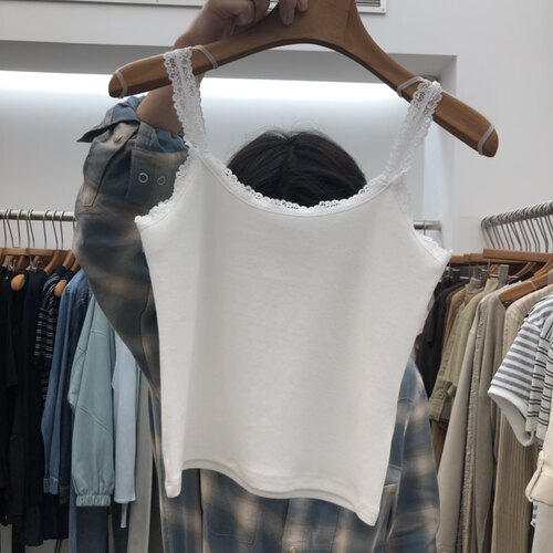 DRESS ROOM韩国直邮㊣女装26秋季新款真品休闲吊带背心蕾丝