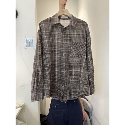 O.V.R/OUVIR韩国代购㊣女装新品26春夏休闲衬衫格子透明
