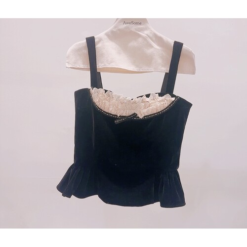 AWESOME-P韩国直邮㊣女士新款休闲26春夏推荐吊带背心天鹅绒