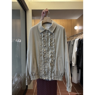 CHOI韩国直邮㊣女士新品 夹克Sale荷叶边棉质 真品25秋冬热卖