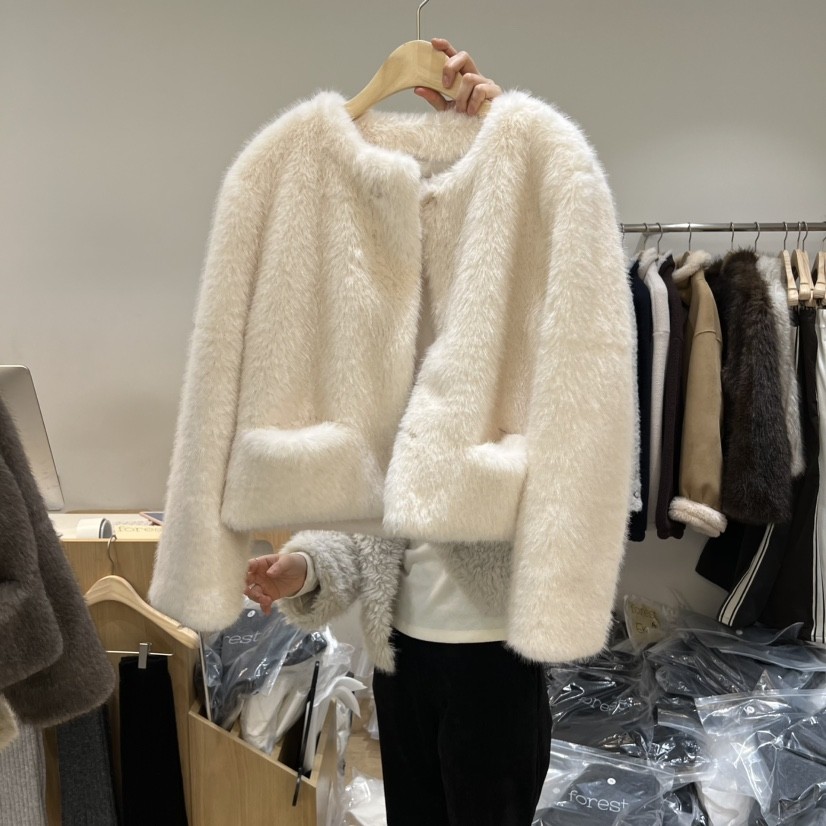 FOREST韩国代购㊣女装新品25秋冬休闲人气时尚热卖短款大衣