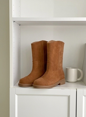 4K RUBY东大门㊣代购女士新款25秋冬休闲真品人气靴子牛皮