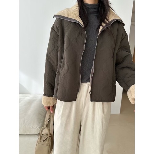 KIND-ot东大门㊣实拍女士新品时尚热卖25秋冬休闲夹克毛皮