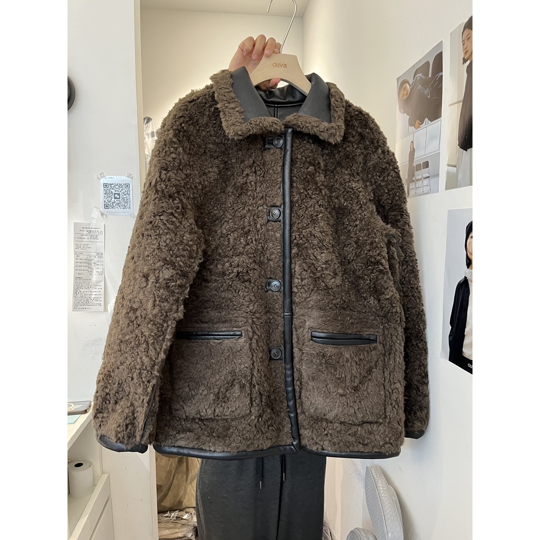 O.V.R/OUVIR韩国直邮㊣女士新款热卖人气夹克两面可穿皮革