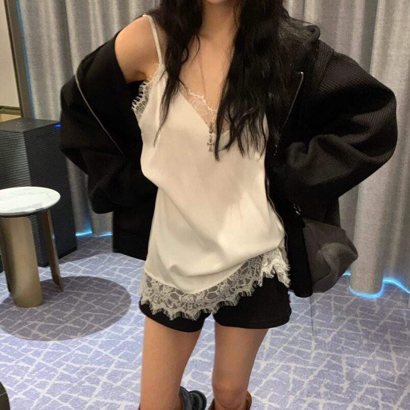 VIRKIN东大门㊣实拍女士新品时尚推荐人气真品吊带背心蕾丝