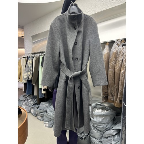 NOVUS东大门㊣直邮女装新品休闲真品中长款大衣含腰带羊毛羊绒