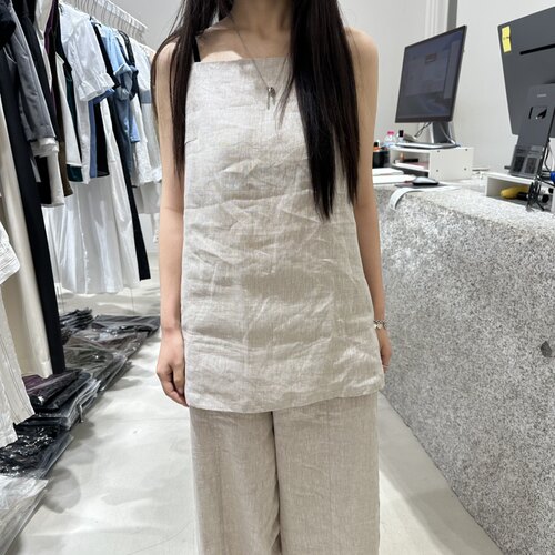 NEROLI 36㊣韩国东大门直邮女士新品时尚吊带背心亚麻无袖