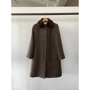 UNDERSON东大门㊣实拍女士新品25秋冬人气真品中长款大衣貂皮