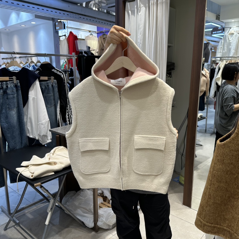DREAM GIRIS东大门㊣直邮女装新品25秋冬时尚马甲貂皮连帽