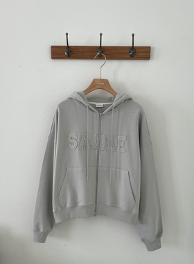 3 ANOTHER东大门㊣直邮女士新品推荐25秋冬卫衣连帽拉链衫春款