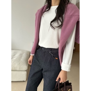 25秋冬休闲长袖 推荐 T恤不含披肩 ot东大门㊣实拍女士新品 KIND