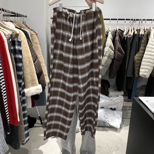 PLATE韩国直邮㊣女士新款休闲推荐真品热卖时尚25秋冬休闲裤格子