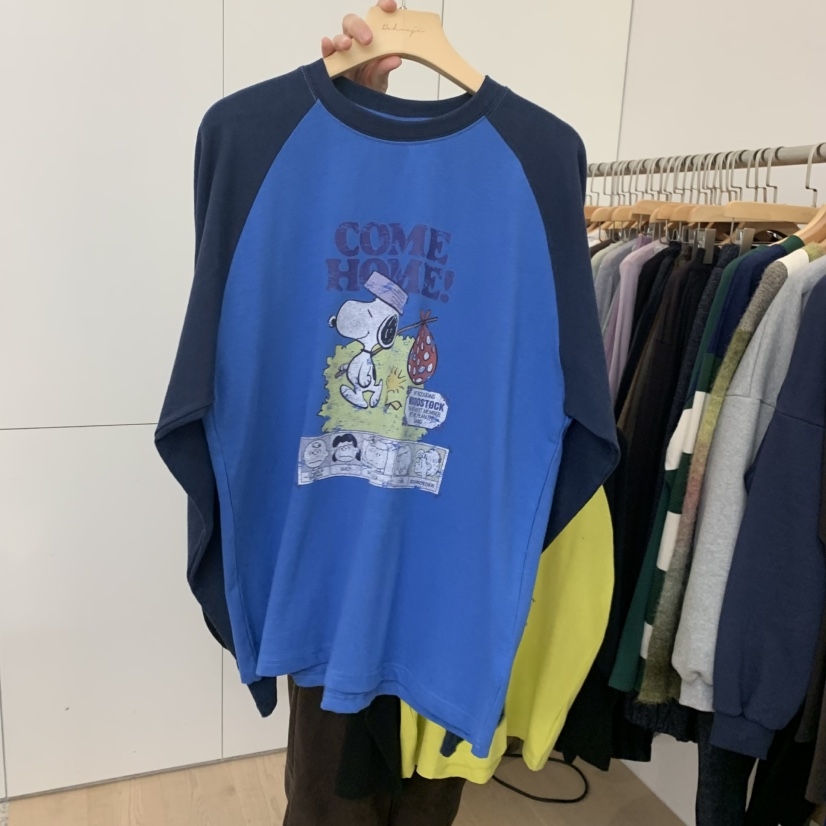 DOHWAJI东大门㊣代购女士新品人气时尚真品25秋冬长袖T恤史努比