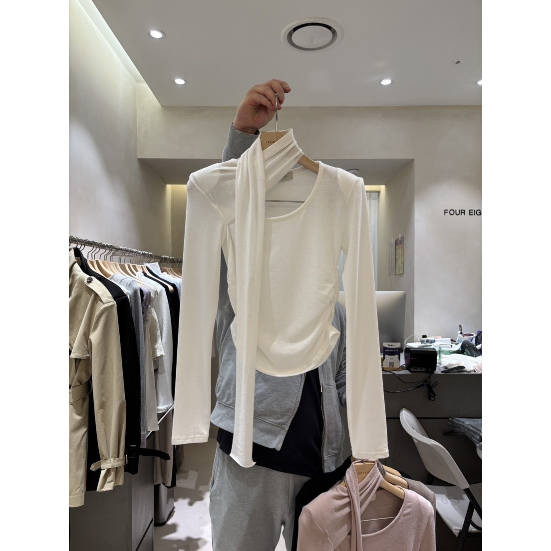 FOUR EIGHT东大门㊣直邮女装新款真品热卖休闲长袖T恤围巾,户外/登山/野营/旅行用品,速干T恤,淘宝优惠券,粉丝福利购,淘宝优惠卷