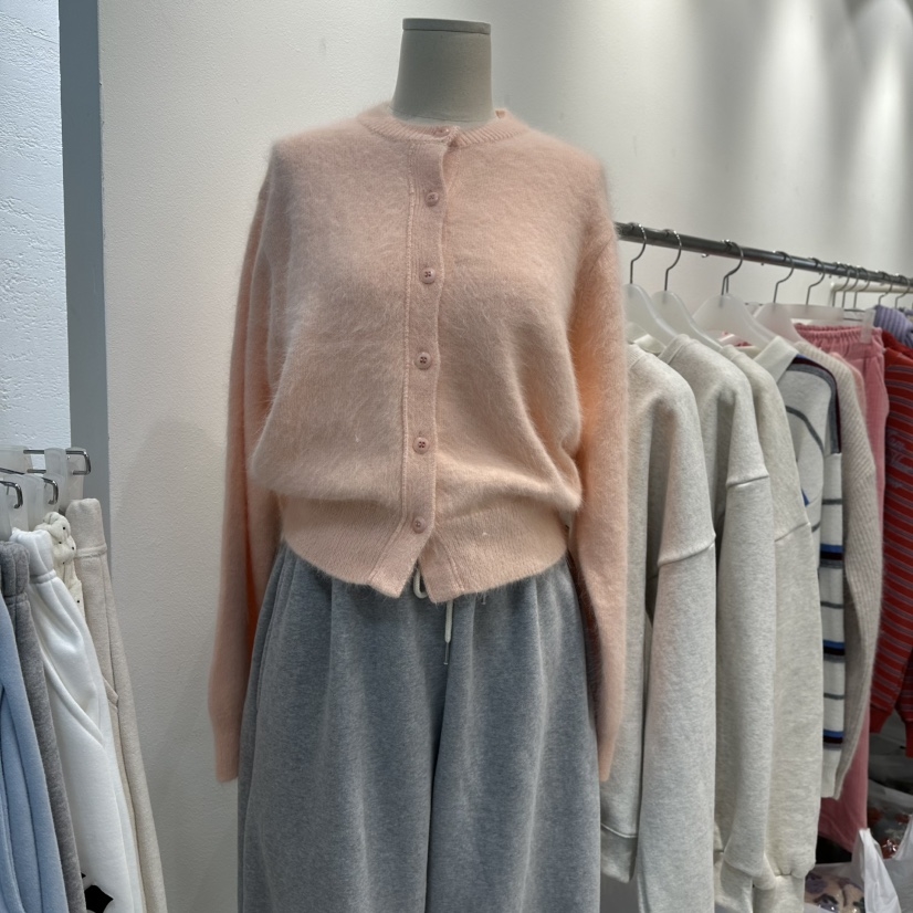 BAHATI韩国代购㊣女装新款25秋冬推荐针织衫安哥拉羊毛开衫