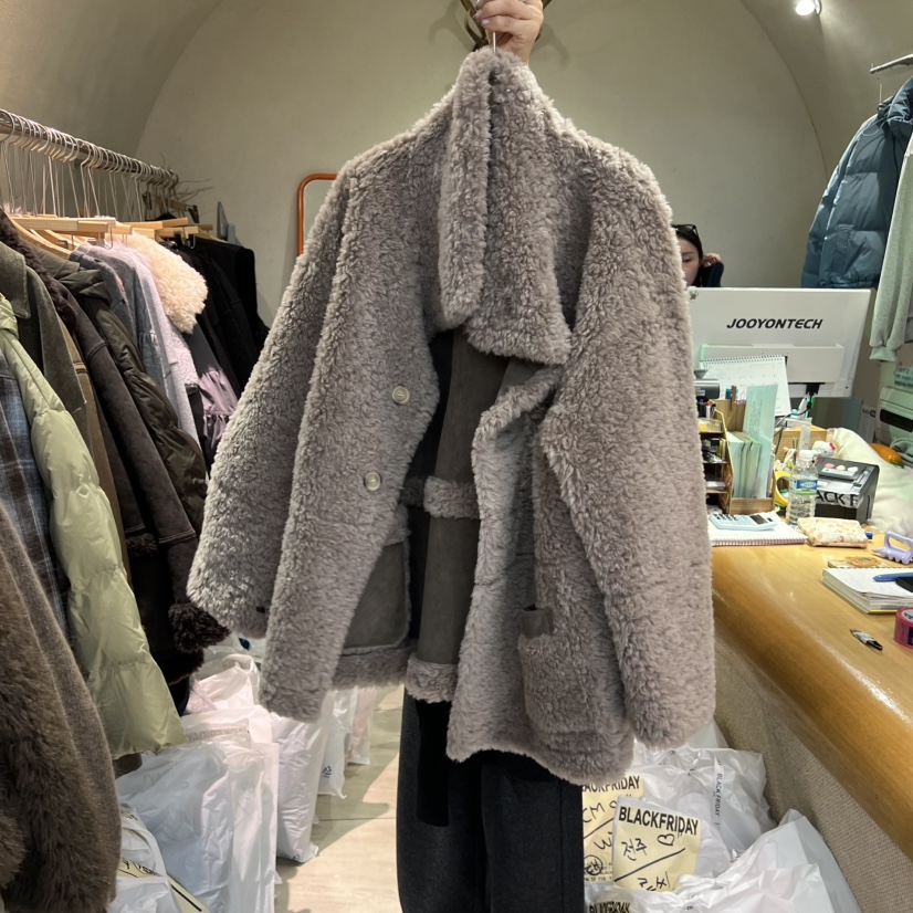BLACK FRIDAY韩国直邮㊣女装新品25秋冬推荐夹克两面穿羊毛