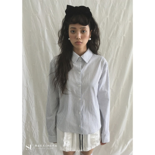 BY Chapter㊣东大门实拍女装26秋季新品真品休闲时尚衬衫条纹
