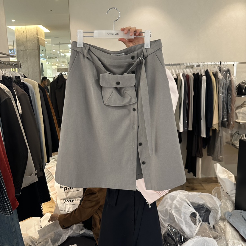 CREAMVILLA东大门㊣实拍女士新品真品休闲半身裙中短裙含包