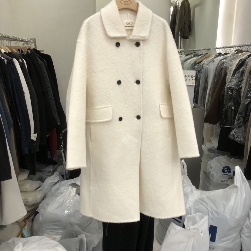 TAKE YOUE TIME东大门㊣直邮女装新款休闲中长款大衣手工双层