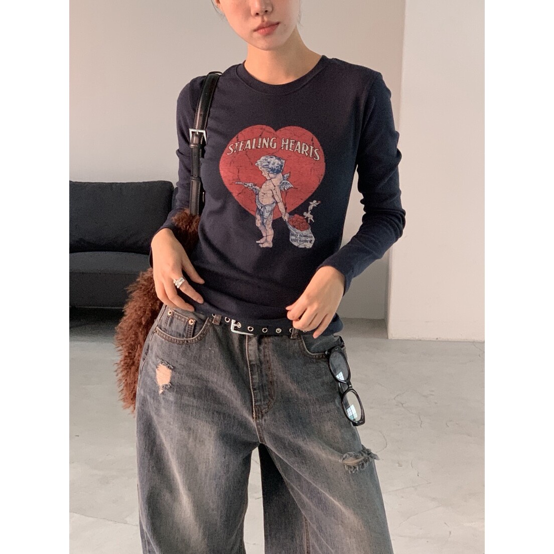 SUNDER MARKET韩国直邮㊣女装新款推荐25秋冬热卖人气长袖T恤