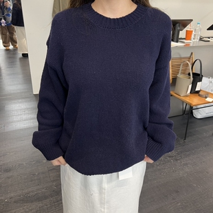 OBJECT韩国直邮㊣女装新款真品休闲推荐时尚针织衫棉质圆领
