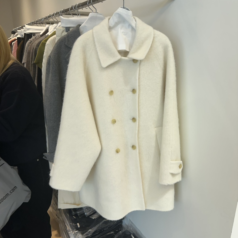 AGO韩国代购㊣女装新品25秋冬人气推荐休闲中长款大衣羊驼毛