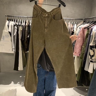 BALLOW STUDIO㊣东大门实拍女装26秋季新品休闲休闲裤灯心绒