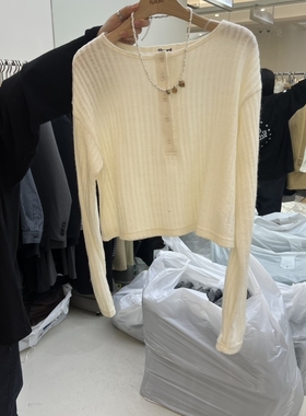 FLAUNT东大门㊣直邮女装新品热卖人气25秋冬休闲真品长袖T恤