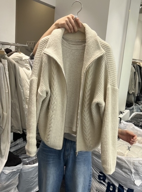 TAFFETA东大门㊣实拍女装新品真品热卖推荐休闲25秋冬毛衣拉链