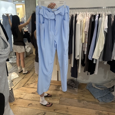 CREAMVILLA㊣韩国直邮实拍女装新品26春夏时尚休闲裤海军条纹