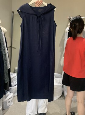 Limed Spruce㊣东大门实拍女装新品推荐连衣裙夏季亚麻布含围巾